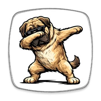 Dabbing Mastiff - Viereckiger Kühlschrankmagnet - Weiß - Vorne