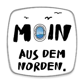 moin aus dem norden - Viereckiger Kühlschrankmagnet - Weiß - Vorne