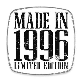 Cadeau d’anniversaire vintage vintage fabriqué en 1996 - Magnet carré - blanc - Devant