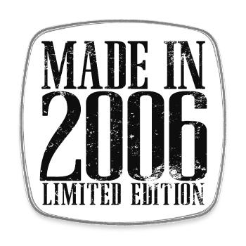 2006 Jahrgang Geburtstag Vintage Retro Geschenk - Viereckiger Kühlschrankmagnet - Weiß - Vorne