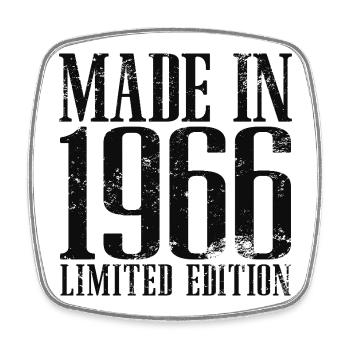 1966 Jahrgang geboren Vintage Geburtstag Geschenk - Viereckiger Kühlschrankmagnet - Weiß - Vorne