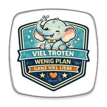 Süßer Elefanten-Patch mit Motto - Viereckiger Kühlschrankmagnet - Weiß - Vorne