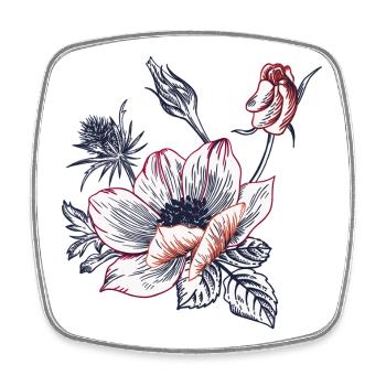 Vintage Blumenstrauß - Viereckiger Kühlschrankmagnet - Weiß - Vorne