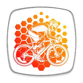 Gift idea for a road bike with road bike - Square fridge magnet - white - Front