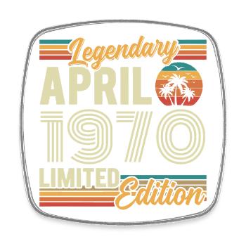 Avril 1970 Cadeau 56e Anniversaire - April 1970 - Magnet carré - blanc - Devant