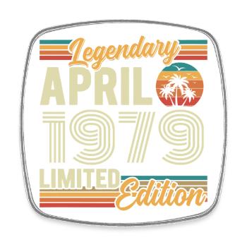 April 1979 47th Anniversary Gift - April 1979 - Square fridge magnet - white - Front