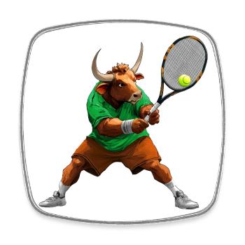Taurus Tennis - Square fridge magnet - white - Front