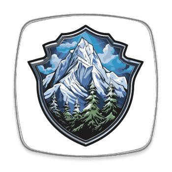 Montagnes - Magnet carré - blanc - Devant