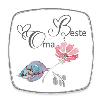 Beste Oma  - Viereckiger Kühlschrankmagnet - Weiß - Vorne