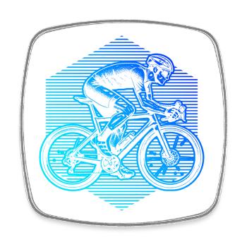 Gift idea for a road bike with road bike - Square fridge magnet - white - Front