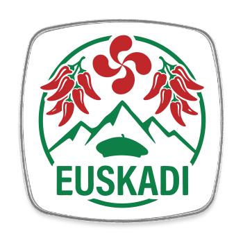 Euskadi Montagnes et Piments Logo - Magnet carré - blanc - Devant