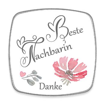 Beste Nachbarin - Viereckiger Kühlschrankmagnet - Weiß - Vorne