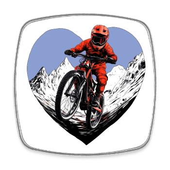 Amour du VTT - Magnet carré - blanc - Devant