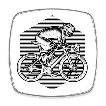 Gift idea for a road bike with road bike - Square fridge magnet - white - Front