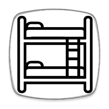 bunk bed - Square fridge magnet - white - Front