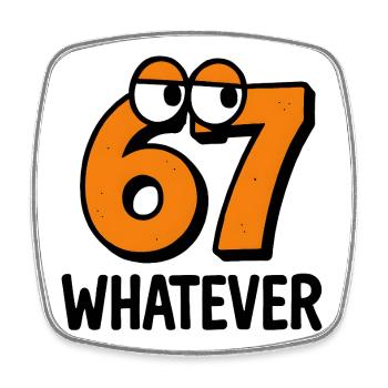 Six Seven Whatever Italian Brainrot Humor Meme  - Viereckiger Kühlschrankmagnet - Weiß - Vorne