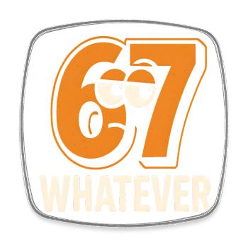 Six Seven Whatever Italian Brainrot Humor Meme  - Viereckiger Kühlschrankmagnet - Weiß - Vorne