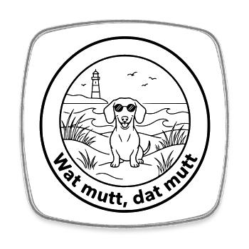 dackel wat mutt dat mutt - Viereckiger Kühlschrankmagnet - Weiß - Vorne