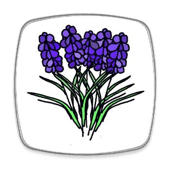 Purple Lavender Bouquet Blossoms - Square fridge magnet - white - Front