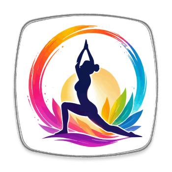 Colorful yoga in the circle of the sun - Square fridge magnet - white - Front