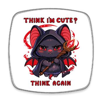 Cute Bat | Dark and fun design - Square fridge magnet - white - Front