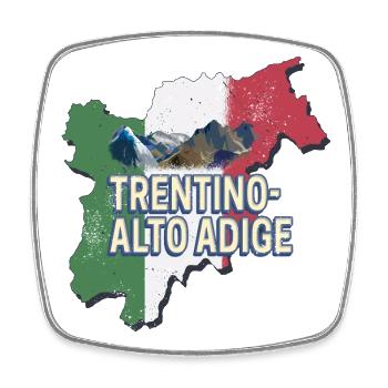 Trentino Südtirol Retro Region Vintage Souvenir - Viereckiger Kühlschrankmagnet - Weiß - Vorne