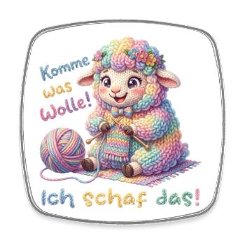 Komme was wolle ich schaf das  - Viereckiger Kühlschrankmagnet - Weiß - Vorne
