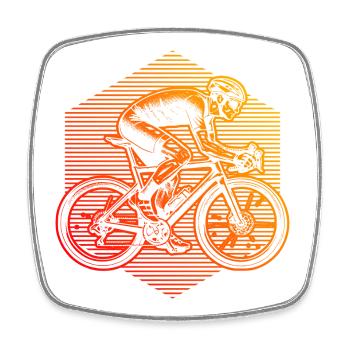 Gift idea for a road bike with road bike - Square fridge magnet - white - Front