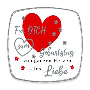 Für DICH zum Geburtstag Liebe - Viereckiger Kühlschrankmagnet - Weiß - Vorne