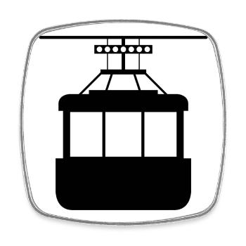 Cable car - Square fridge magnet - white - Front