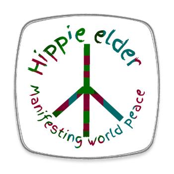 Hippies-Frieden - Viereckiger Kühlschrankmagnet - Weiß - Vorne