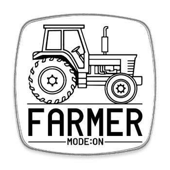 Mode agriculteur activé - humour tracteur - Magnet carré - blanc - Devant