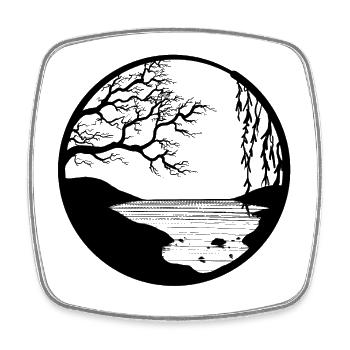 Lake - Square fridge magnet - white - Front