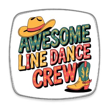 Awesome Line Dance Crew - Viereckiger Kühlschrankmagnet - Weiß - Vorne