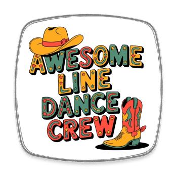 Western Line Dance Crew - Square fridge magnet - white - Front