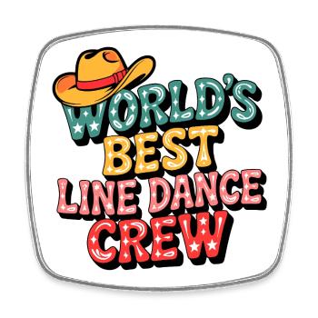 World's Best Line Dance Crew - Square fridge magnet - white - Front