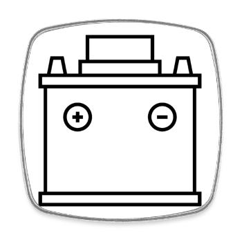 Autobatterie - Viereckiger Kühlschrankmagnet - Weiß - Vorne