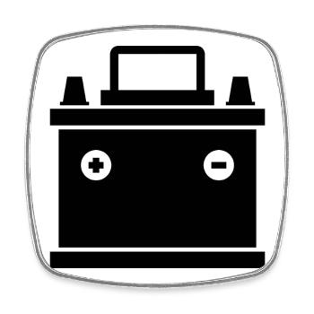 Autobatterie - Viereckiger Kühlschrankmagnet - Weiß - Vorne