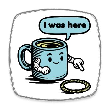 Lusitger Kaffee Spruch - Viereckiger Kühlschrankmagnet - Weiß - Vorne