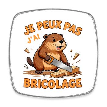 Je peux pas j'ai bricolage - Magnet carré - blanc - Devant