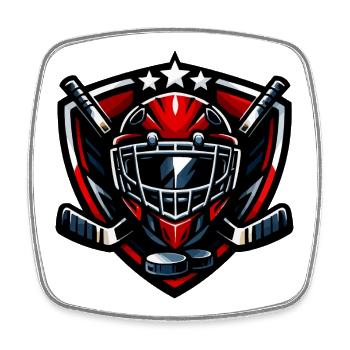 Coat of arms hockey - Square fridge magnet - white - Front