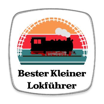 Kleiner Lokführer Dampflok Kinder - Viereckiger Kühlschrankmagnet - Weiß - Vorne