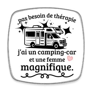 Pas Besoin Thérapie Camping-Car Femme - Magnet carré - blanc - Devant
