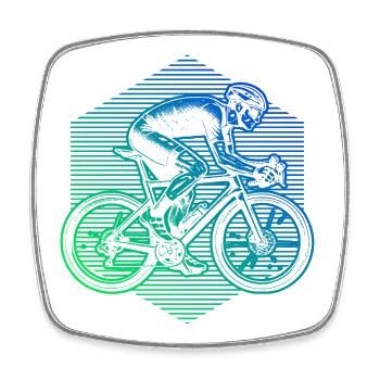 Gift idea for a road bike with road bike - Square fridge magnet - white - Front