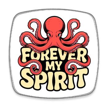 Octopus Vibes - Viereckiger Kühlschrankmagnet - Weiß - Vorne