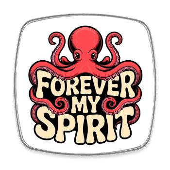 Oktopus Spirit - Viereckiger Kühlschrankmagnet - Weiß - Vorne