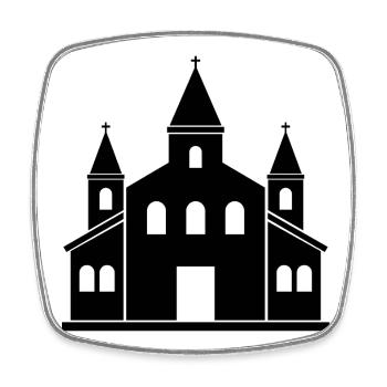 church - Square fridge magnet - white - Front