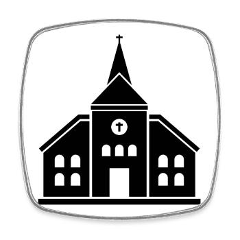 Church - Square fridge magnet - white - Front
