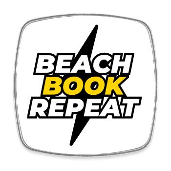 Beach Book Repeat - Square fridge magnet - white - Front