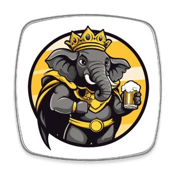 Elephant Beer Funny - Square fridge magnet - white - Front
